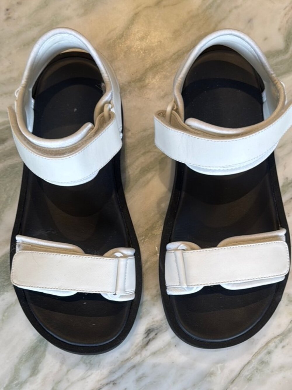 The Row Hook-and-Loop II Leather Sandals with Velcro Straps and Chunky Sole